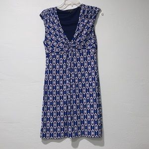 Womens blue and white patterned dress